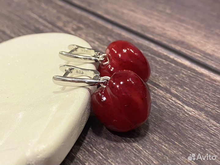 Серьги черешня