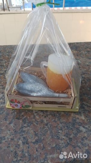 Мыло ручной работы рыбка с пивом