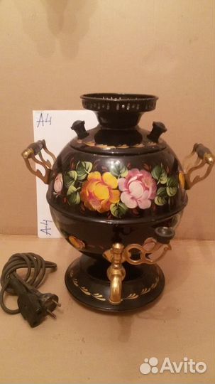 Мельхиоровый набор с самоваром