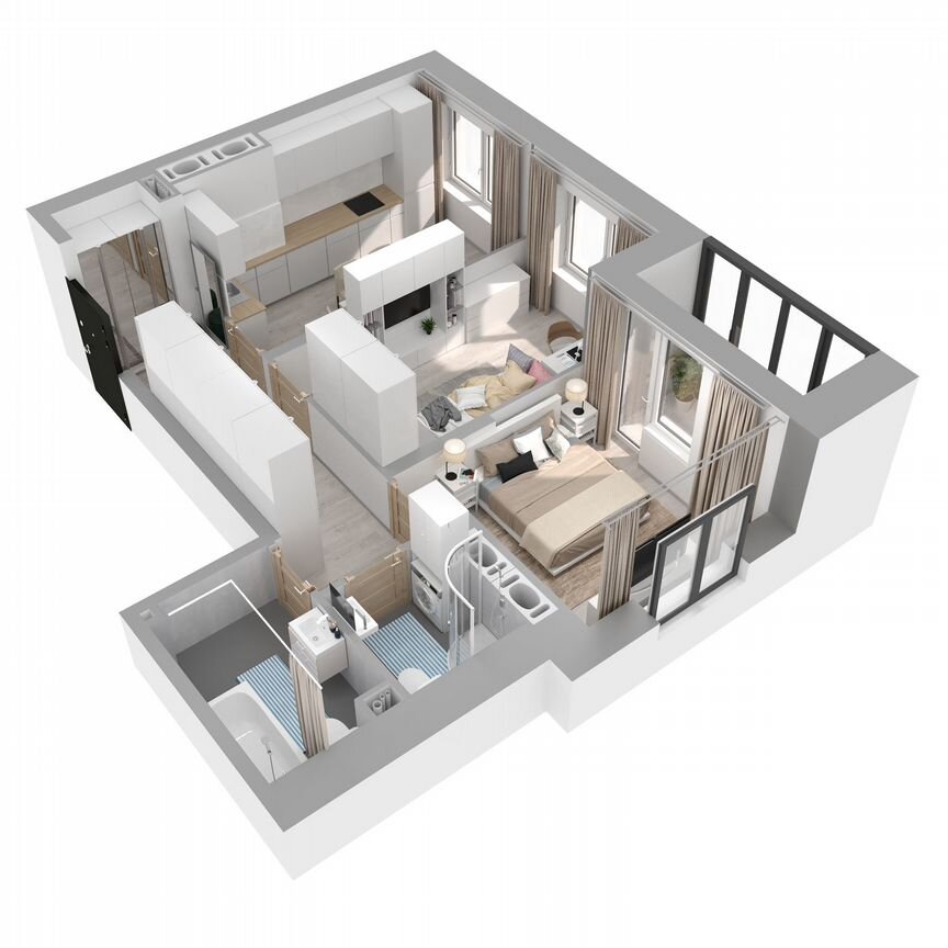 2-к. квартира, 55,8 м², 23/27 эт.