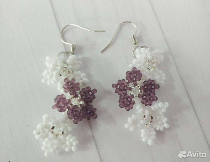 Колье и серьги из чешского бисера