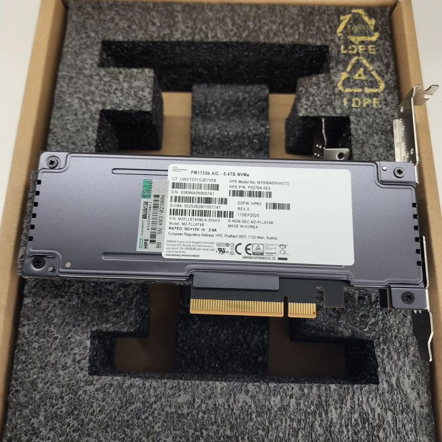 [PM1725] Samsung 6.4тб Hhhl Hpe P10268-B21 Pm1725