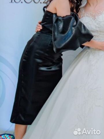 Чёрное вечернее платье миди 42 44