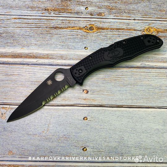 Spyderco Endura 4 Part. Serrated Black, Japan