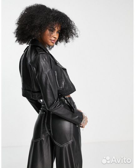 Новая укороченная косуха из натуральной кожи