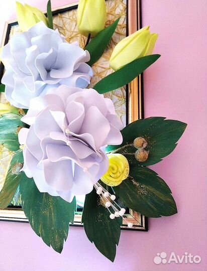 Подарок. Букет тюльпанов. Картина с подсветкой