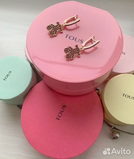 Серьги Tous цирконы