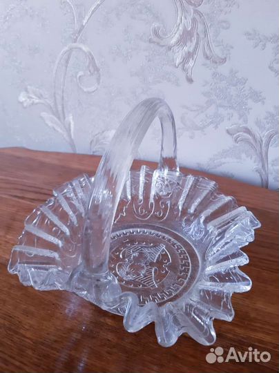 Корзиночка антиквариат царское стекло Мальцевский