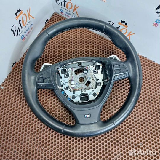 Руль BMW f10 m sport с лепестками без обогрева