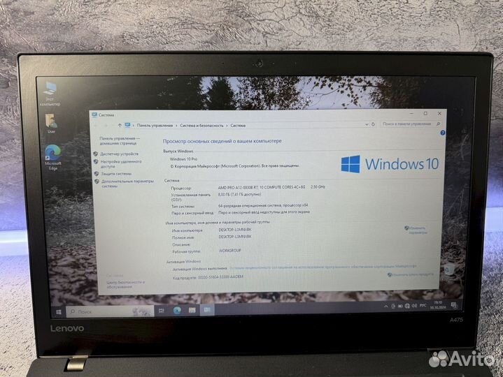 Ноутбук Lenovo ThinkPad A475 AMD a12-8830b/8/256