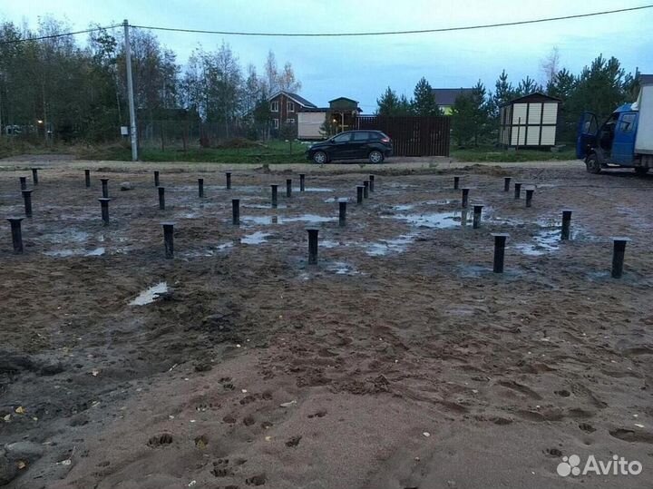 Винтовые сваи с монтажом