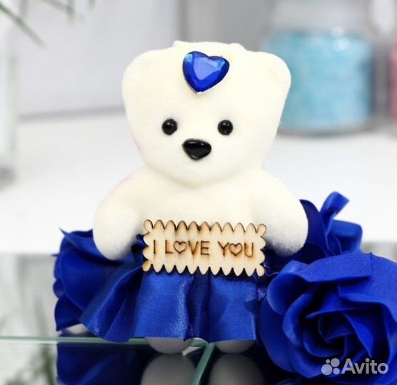 Мыльне розы; мишка; подарок