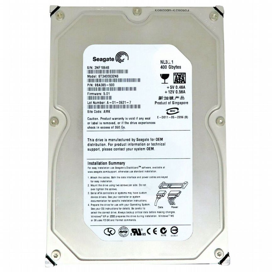 [ST3400832NS] Жесткий Диск Seagate 400gb Sata3,5 St3400832ns