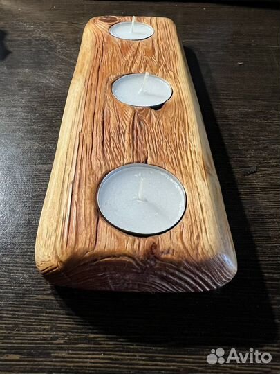 Подсвечник из можжевельника