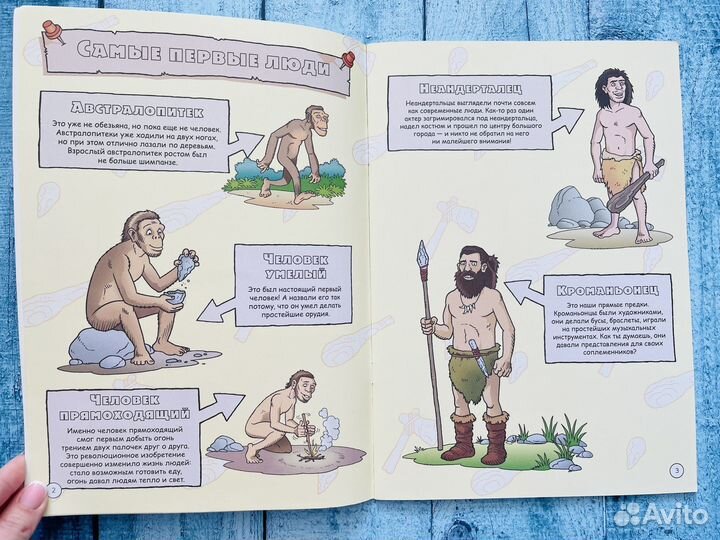 Детская книга: Пещерные люди