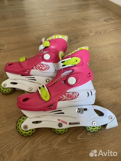 Ролики раздвижные детские Action30-33 размер, шлем