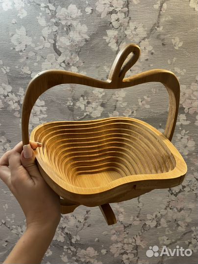 Корзина для фруктов новая деревянная складная