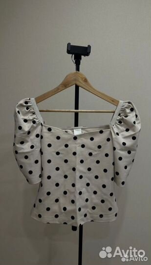 Топ с рукавами фонариками hm