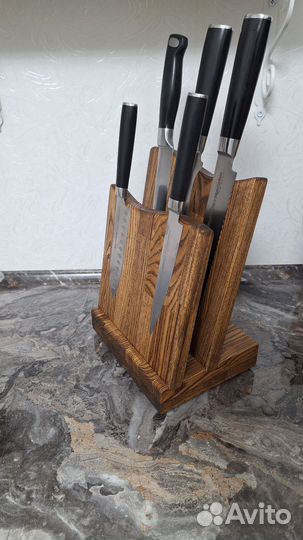 Подставка для ножей магнитная (массив ясеня)