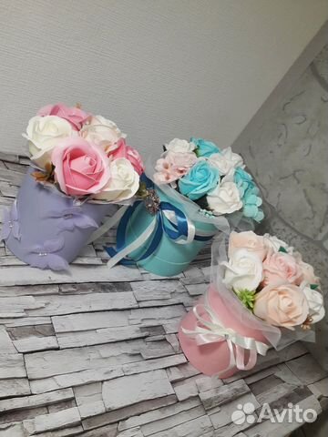 Букет цветов из мыла, розы,подарок