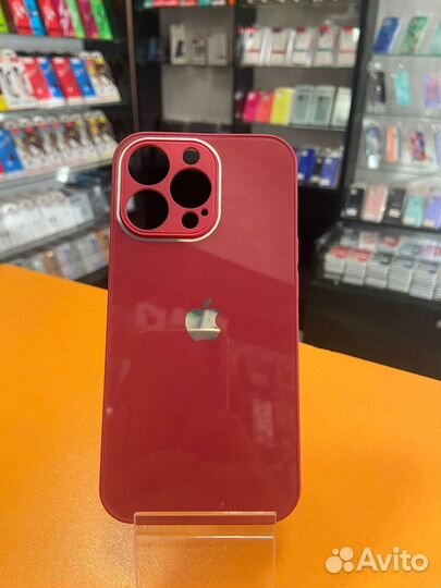 Чехол Glass Case iPhone 13 Pro глянцевый красный