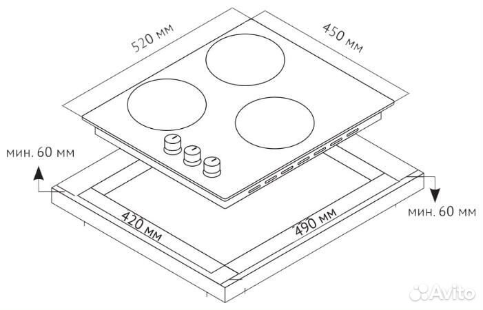 Газовая варочная панель Korting HG 465 ctrb Новая