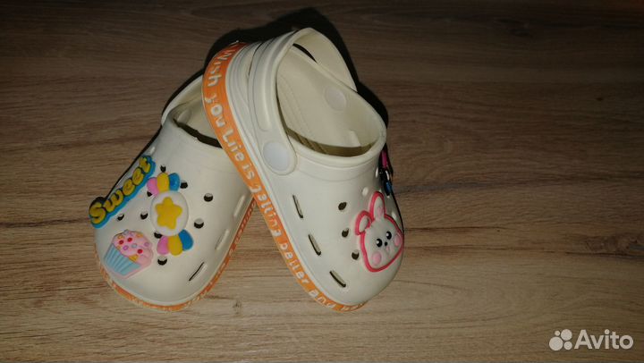 Кроксы резиновые шлепанцы для девочки 19