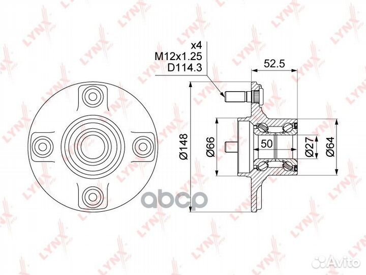 Ступица задняя в сборе без ABS nissan Almera Cl
