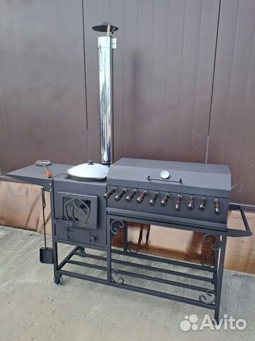 Мангал с печью передвижной