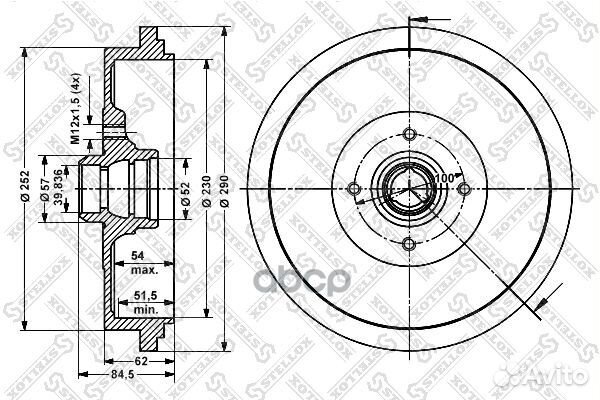 Барабан тормозной VW passat ALL 85-97 60254719S