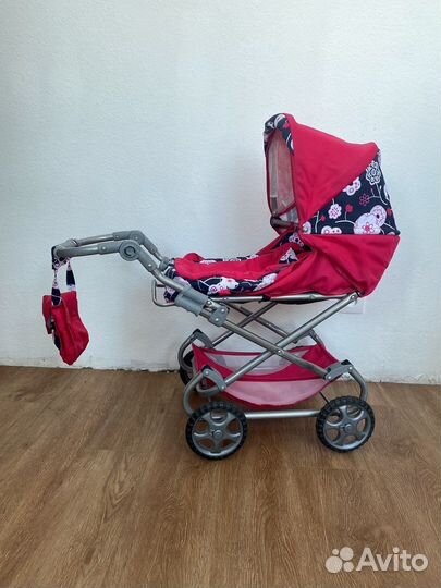 Детская Кукольная коляска люлька 3 в 1 красная