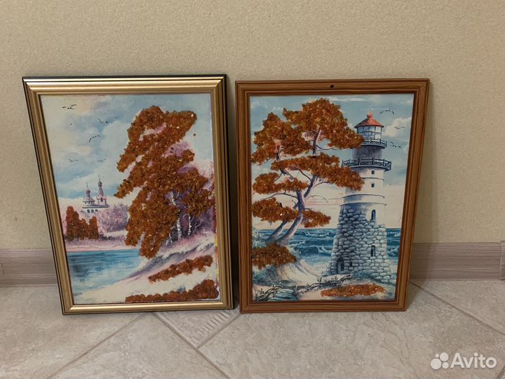 Картины с янтарной крошкой