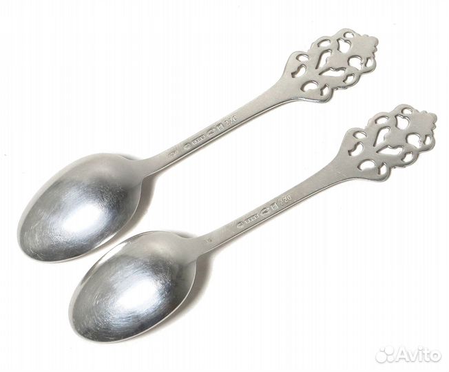 Небольшие серебряные чайные ложки, 2 шт. Норвегия