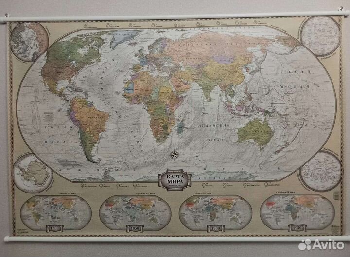 Карта мира в ретро стиле