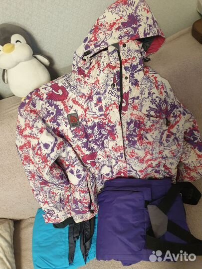 Горнолыжный сноуборд комплект курта штаны двое