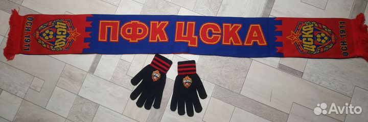 Шарф+перчатки цска