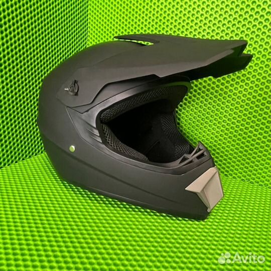 Шлем Эндуро Мотокросс чёрный матовый новый