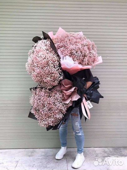 Букеты и коробки с гипсофилой