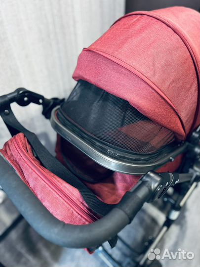 Коляска-трансформер 3 в 1 luxmom 555 (красная)