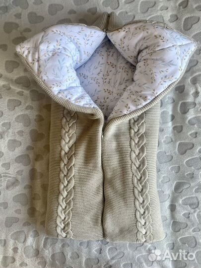 Конверт одеяло на выписку вязаное