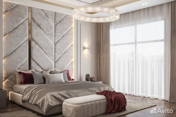 Мягкие стеновые панели кровати изголовья