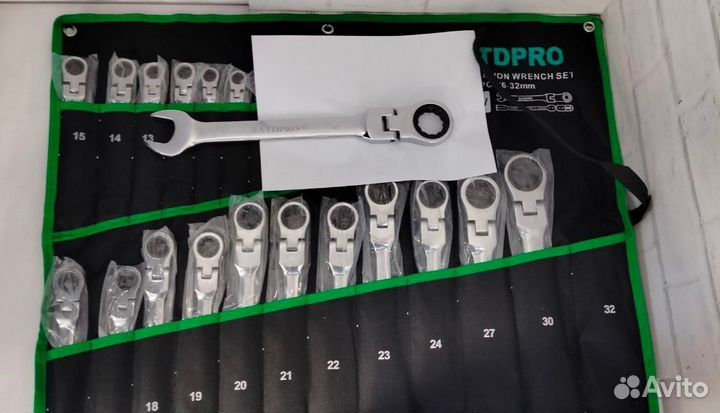 Ключи трещотки с плавающей головкой satdpro 22 в 1