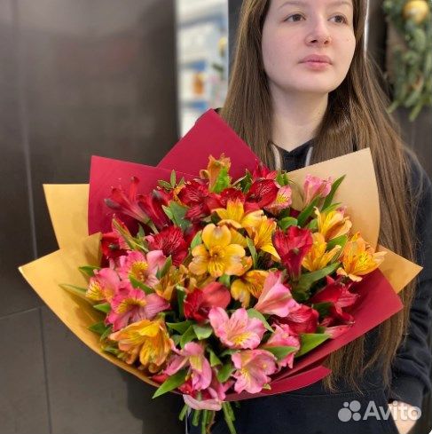 Цветы альстромерия гипсофила букет с доставкой