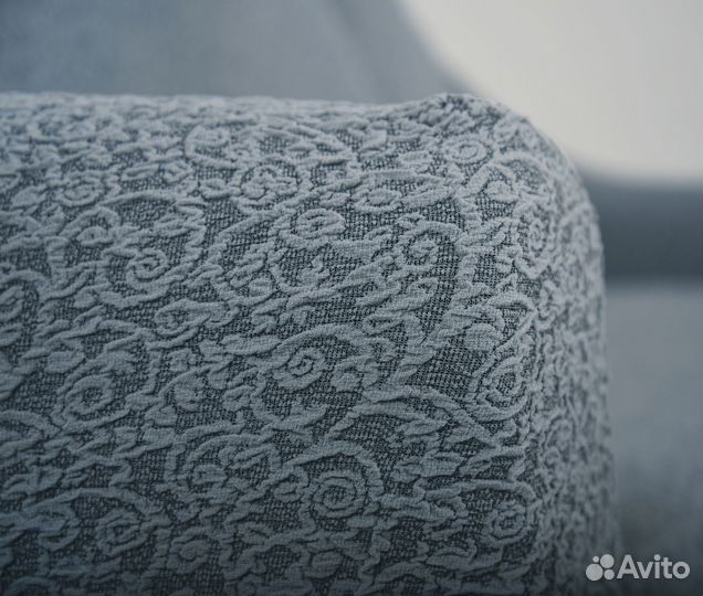 Чехол на кресло без оборки Жаккард, цвет Серый