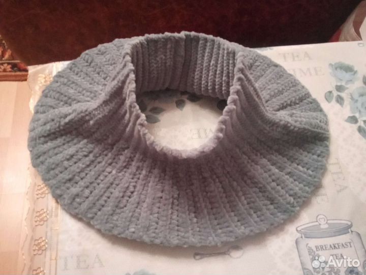 Вязанный Чехол на табурет