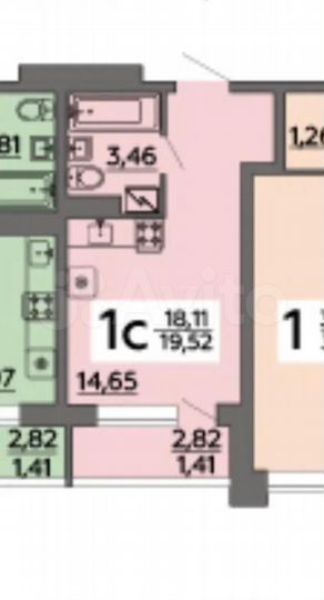 Квартира-студия, 19,5 м², 5/18 эт.