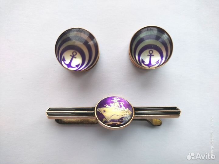 Запонки мужские СССР, морская тема