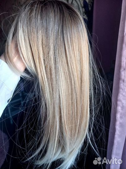 Накладка для волос новая омбре блонд бронь