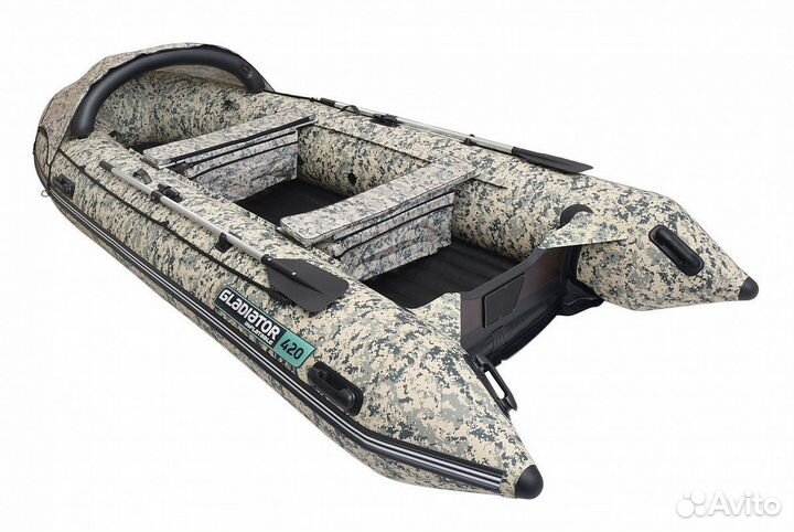 Лодка gladiator E420PRO camo (камуфляж)