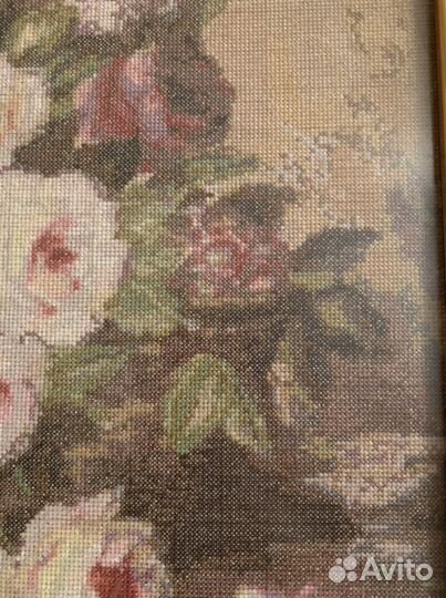 Картина Розы крестом в 1 нить